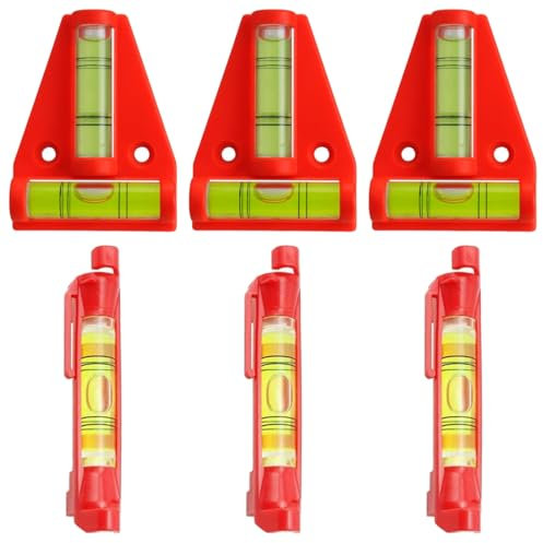 HSKRKOW 6 Pezzi Strumenti A Livello Di Corda, Mini Livella A Bolla, Livella Per Filo, Livello Linea Di Corde, Livello A Bolla, Livella Da Filo,Livella A Bolla Per Corda, Livella Bolla(2Forma)