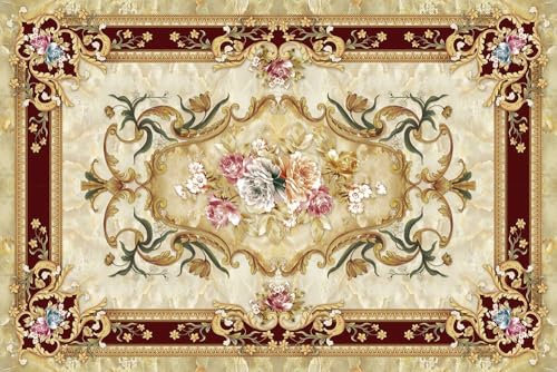 Papier Peint Panoramique Vintage Or Rouge Papier Peint Chambre Adulte Papier Peint Panoramique Enfant Papier Peint Salon Décoratif Papier Peint Intissé 336x238cm