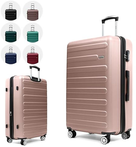 Easy Move Hartschalen-Trolley Leichter Rollkoffer (Rose Gold, Large 65cm)