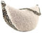 OBC Made in Italy Damen Teddyfell Tasche Leo Muster Plüsch Wildleder Schultertasche Bodybag Umhängetasche Crossbody Beige L