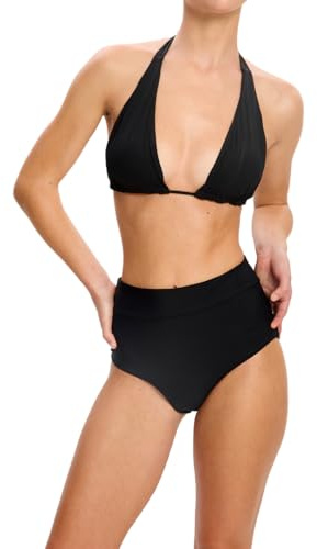 Modibodi Women’s Period Swimwear Hi Leg Bikini Brief Super Absorbency 50ml Leakproof Swim Bottoms Black