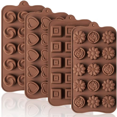 Puyeipt Mini Silicone Chocolate Molds, 2 Pack, 60 Cavities