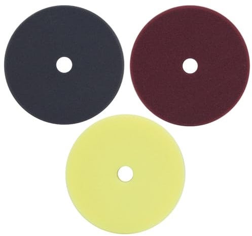 Dino KRAFTPAKET 150mm Polierpad Set, Polierschwämme hart/medium/weich mit Klett im Kegel-Design 150/165, Höhe 30mm, für Stützteller mit Ø-150mm, für Exzenter Poliermaschine Auto