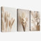 3Pcs Boho Beige Pampasgras Mit Rahmen Leinwand Bilder Nordische Blume Salbei Getrocknete Gras Pflanzen Bild auf Leinwand Malerei Wandbilder Wohnzimmer Schlafzimmer Badezimmer Wanddeko 50x70cm x3pcs