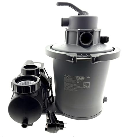 Sandfilteranlage für Pools, 350W, 6.180 l/h Durchflussrate, 6-Wege-Ventil, 51 x 44 x 52 cm