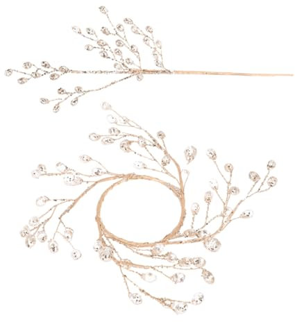 BESPORTBLE Weihnachtskranz Mit Tropfenförmigen Acrylperlenstiele Glitzerblumen-Picker Für Dekoration Künstliche Blumenarrangements Perlenzweige Für Fensterdekoration