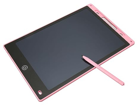 10-i Tablette d'écriture LCD - Pad DE DROYAGE EXABLIABLE pour Les Enfants avec Une sensibilité à la Pression et Un Bouton Effacer F in (Black) (White) (Rosâtre)