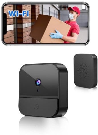 BETTERMO Sonnette vidéo sans fil avec caméra, 1080p WiFi vidéo sonnette caméra de sécurité avec batterie intégrée, WiFi 2,4 GHz, vision nocturne/audio bidirectionnel/prend en charge le stockage SD et