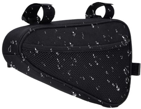 Bicycletriangle Tasche, wasserdicht, dreieckig, Diebstahlschutz, Fahrradaufbewahrung, Reißverschlusstaschen-Design, leichter Sattelbegleiter, 16 x 6 x 28 cm, schwarz, für Stadt, , Trail