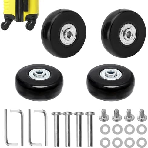 Kofferrollen Ersatzrollen, 4 Stück 40mmx18mm Gummirollen für Gepäck, Koffer Ersatzräder, Ersatz für Kofferrollen