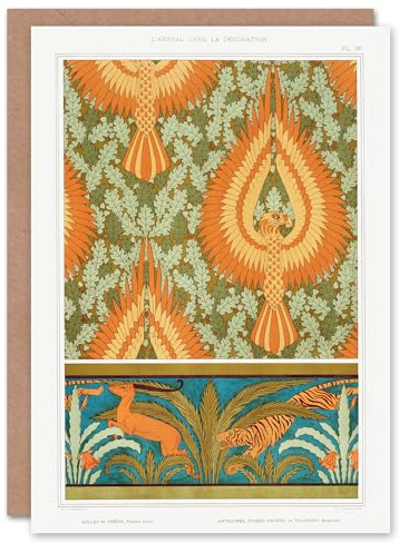 Artery8 Maurice Pillard Verneuil Art Card Eagle Antelope and Tiger Patterns