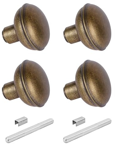 newliplace 2 Pack Vintage Antique Brass Door Knob Set with Spindle, Vintage Old Style Door Knobs Replacement Set for Mortise Lock Interior Doors