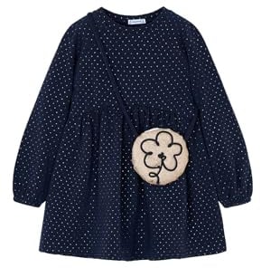 Mayoral Kleid aus Fleece mit Tasche für Mädchen Marinblau