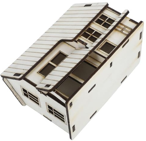 LOPUNER DIY Modell Holz Puppenhaus Bausatz Häuser Spielzeughaus Miniaturhaus Beige für Kreative Bastelprojekte