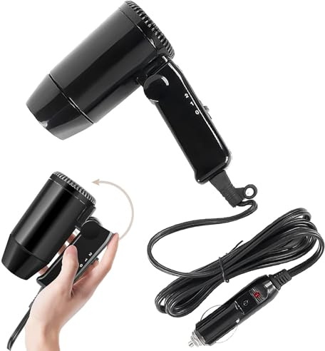 Tragbares 12V Silber Auto Haarstyling mit Heißfunktion Kompaktes leichtes Reisewerkzeug | Unverzichtbares Reisezubehör für SUV, Co