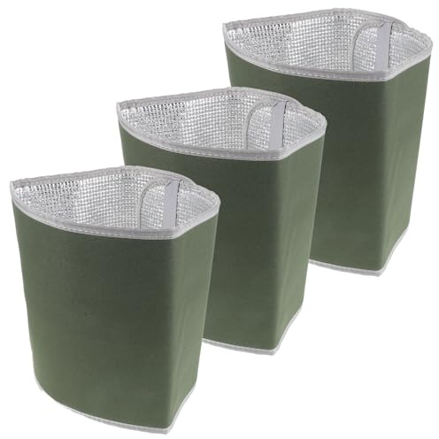 GARIOUANS 3 Stück 3 Stück Isolierende Frostschutz Abdeckungen für Blumentöpfe bis 25cm aus Aluminiumfolie Wiederverwendbar für Balkon Terrasse und Garten