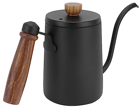 Cocoarm Kaffeezubereitungsset aus Glas und Edelstahl Zum Übergießen, 5-teiliges Filterkaffeemaschinen-Set mit Thermometer-Filterpapieren für Barista-Kaffeeliebhaber zu Hause (schwarzer Handstanzer)
