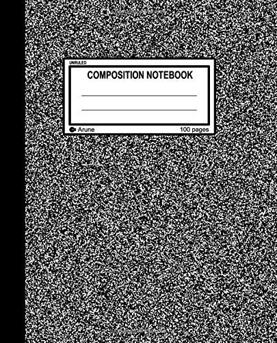 Unruled Composition Notebook: Flex Cover, 100 unruled pages [50 sheets], 7.5 x 9.25, black fine grain: Volume 7