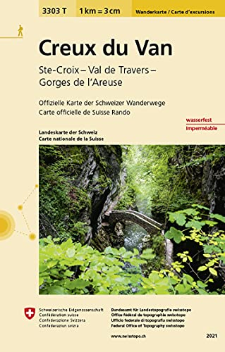 3303T Creux du Van Wanderkarte: Ste-Croix - Val de Travers - Gorges de l'Areuse (Wanderkarten 1:33 333)