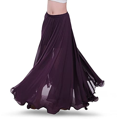 ROYAL SMEELA Bauchtanz Rock ATS Voile Flamenco Rock Damen Tanzrock Chiffon Maxirock Tanzkleid Kleidung Damen 25 Yard 720 Grad Großer Swing Röcke - 7 Farbe