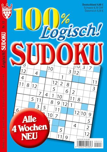100% Logisch Sudoku Nr. 13 VDZ38255 C5 Größe, 130 Seiten