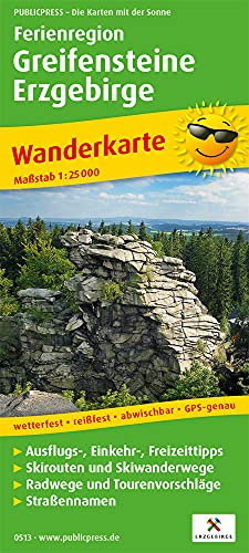 Ferienregion Greifensteine Erzgebirge: Wanderkarte mit Ausflugszielen, Einkehr- & Freizeittipps, wetterfest, reißfest, abwischbar, GPS-genau. 1:25000 (Wanderkarte: WK)
