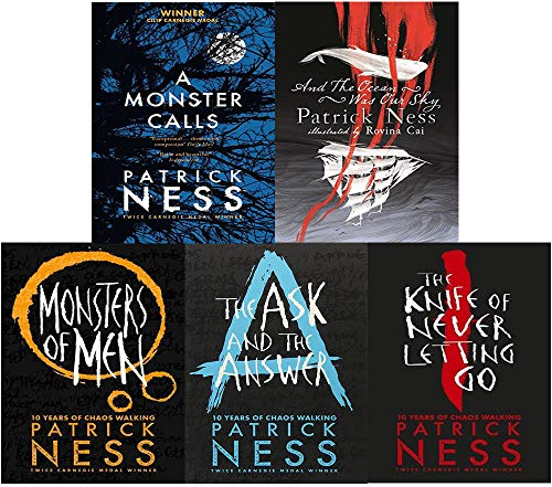 Patrick ness 5 books collection set (the knife of never letting go,ask and the answer,monsters of men,a monster calls,and the ocean was our sky [hardcover])