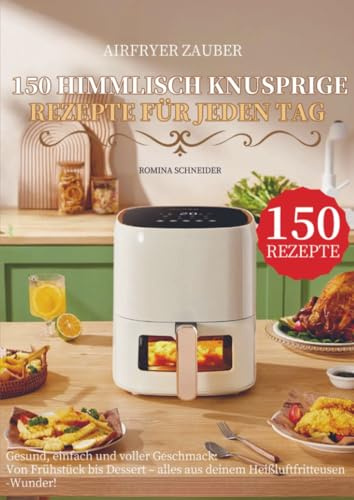 Airfryer Zauber – 150 himmlisch knusprige Rezepte für jeden Tag: Gesund, einfach und voller Geschmack: Von Frühstück bis Dessert – alles aus deinem Heißluftfritteusen-Wunder!