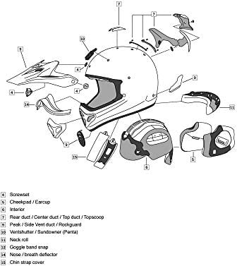 Arai Visier TX3/4 Frost Tint Helm Off Road