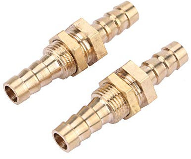 Akozon 2 piezas Doble Intubacion Latón Adaptador de Conector Acoplador Conector Adaptador Para Conexión de Tubería Manguera de latón Espiga Paquete de liberación rápida Acoplador(8mm)