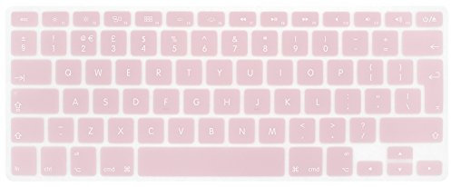 MMDW EU/UK Silicone Keyboard Cover for Macbook Pro 13 Inch,15 Inch (with or without Retina Display,2015 or Older Version) for Macbook Old Air 13 Inch,Pink