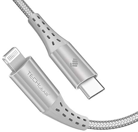 TECHGEAR USB C to Lightning Cable [1M Apple MFi Certified] Strong Braided Lead for iPhone 14/1312/11/Pro/Max/Mini/X/XS/XR/XS Max /8/Plus, iPad 10.2 2020 Supports Power Delivery (for Type C Chargers)