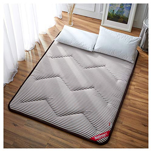WYJHNL Tatami Matratze Bodenmatte Futon Matratze, Atmungsaktive Weiche Baumwolle Matratze Pad für Gästeschlafkissen, Bodenmatratze, Bett Matratze, Matratze,Braun,160x200cm