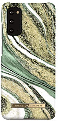 IDEA of Sweden Bedruckte Handyhülle, niedliches buntes Muster, schützende Abdeckung aus Hartplastik mit Mikrofaserfutter für das iPhone. Kompatibel mit Galaxy S20 (Cosmic Green Swirl)