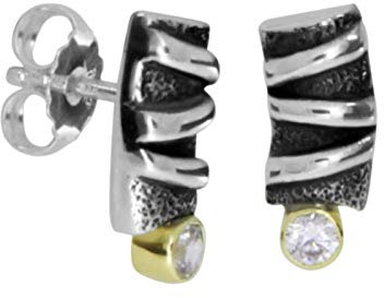 Ohrstecker - Emilia - Silber 925/000 & Gold 585/000 - Zirkonia