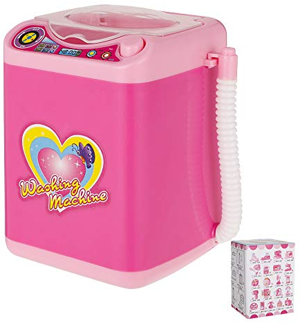 Mini limpiador de cepillo de maquillaje, plástico automático lavadora esponja limpieza juguete para niñas damas