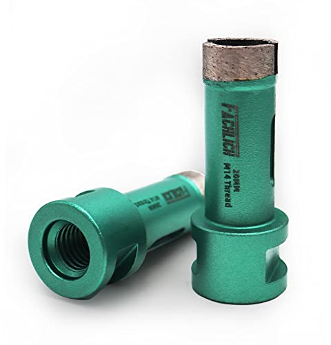 FACHLICH Diamant-Bohrkronen Fliesenbohrer 20mm 2 Stücke Lochsäge M14 Gewinde für Beton Arbeitsplatten Marmor Granit Künstlicher Stein Fliese Ziegel Kalkstein