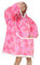 Coperta oversize con cappuccio – Coperta in pile Sherpa indossabile unisex, taglia da adulto, modello felpa gigante soffice e confortevole con cappuccio, Stella rosa,
