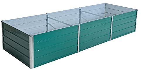 ESTEXO Hochbeet Metall Pflanzbeet Gemüsebeet Stahl Beet Pflanzkasten Blumenbeet Garten Verzinkt Gartenbeet RAL6005 (Moosgrün) 240x80x45 cm