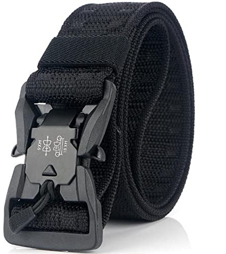 Bontannd 1 Stück Abs Harz Quick Release Magnetische Schnalle Armee Gürtel Weiche Echte Nylon Sport Zubehör Für Männer Frauen, Schwarz