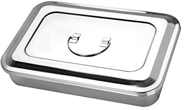 304 Edelstahl Medizinische Sterilisator Box Chirurgische Instrumente Aufbewahrungsboxen für professionelle Chirurgie, Tierärzte, Schönheitssalon, Zahnarztgebrauch (22,9 cm (ohne Loch))