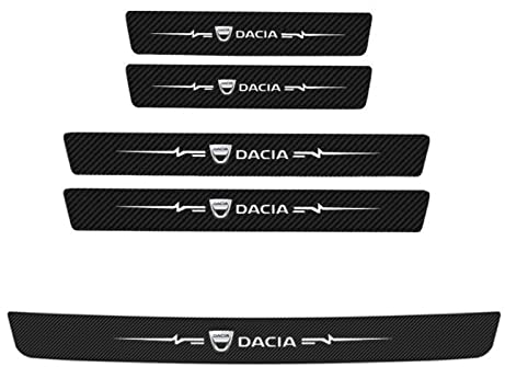 KBUYS 5 Stück Auto Heckstoßstange Aufkleber Einstiegsleisten Aufkleber kompatibel mit Dacia Logo Dokker Jogger Sandero Duster Logan Lodgy Spring Bigster (Color : 5PCS oid for Dacia)