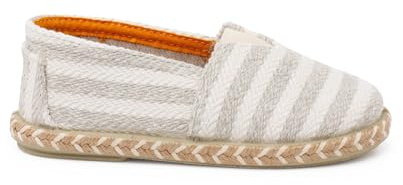 Pisamonas Espadrilles Im Camping-Stil Mit Breiten Streifen Und Elastischem Riemen Größe 33 Farbe Rohweiß