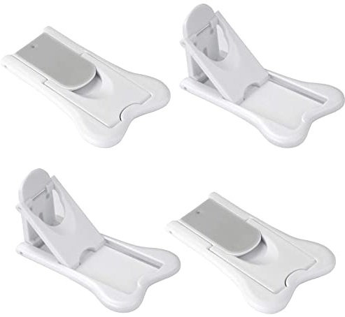 4 Piezas de Bloqueo de Puerta de Seguridad Para Bebés, Tope de Puerta Corredera, Bloqueo de Seguridad, Autoadhesivo, Sin Taladrar, Bloque de Ventana de Seguridad Para Niños, Armario, Ventana