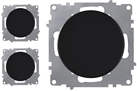 OneKeyElectro Set: 3x Ein-Aus-Lichtschalter Set, Lichtschalter Unterputz, matt-Antifingerprint, Schutzart IP20, 230V/16A, ohne Rahmen - schwarz
