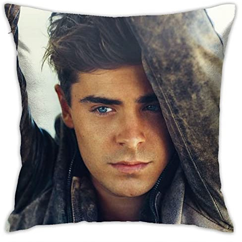 Zac Efron Kissenbezüge, Plüsch-Oberfläche, doppelseitig, bedruckt, 45 x 45 cm