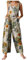 Edhomenn Women Summer Dungarees Multicolor Patchwork Square Neck Long Jumpsuit Playsuit Sleeveless Casual Baggy Overalls Rompers (B-Yellow, XXXXL)