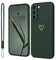 Mitetabo für Samsung Galaxy S22 5G Hülle Silikon mit Gold Liebesherz, Handyhülle Samsung Galaxy S22 5G Dünn Case Slim Kratzfeste Rundumschutz Schutzhülle für Samsung Galaxy S22 5G Nachtgrün