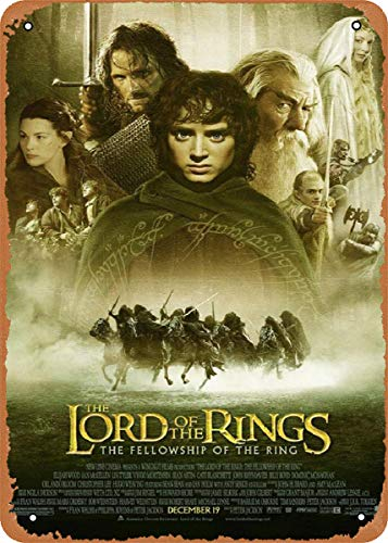 Retro-Metallschild – Der Herr der Ringe: Die Gefährten des Ringes, Filmposter – 20,3 x 30,5 cm, Blechschild für Zuhause, Bar, Kneipe, Garage, Dekoration, Geschenke