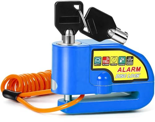 Bloccadisco Moto, Antifurto Moto Lucchetto Moto con Allarme 110DB, Gbivbe Blocca disco per Moto Bici Motorino Scooter Moped Vespa Accessori con 1.5m Reminder Cavetto